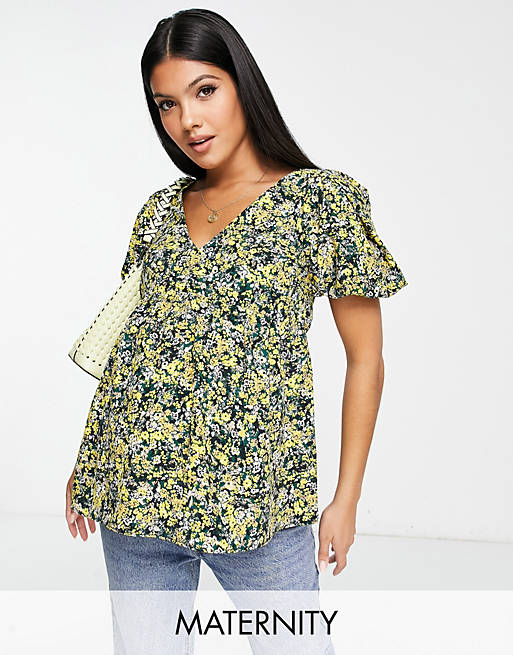 Ditsy Floral Top Yellow
