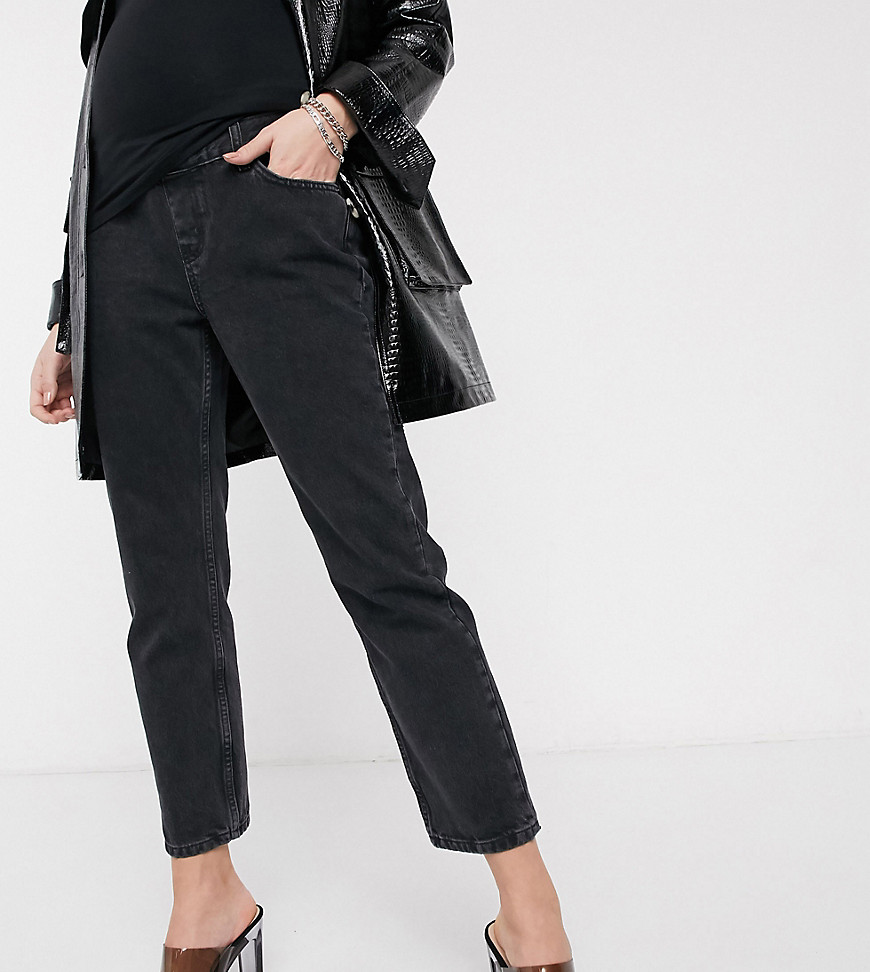 Topshop Maternity - Editor - Over de buik vallende jeans in worn zwart