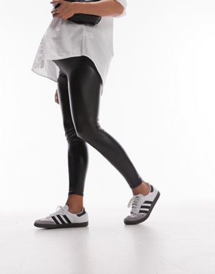 Topshop Maternity Faux Leather Legging In Black