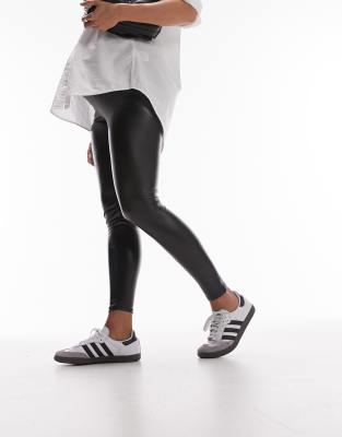 Topshop Maternity faux leather legging in black