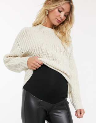 maternity faux leather trousers