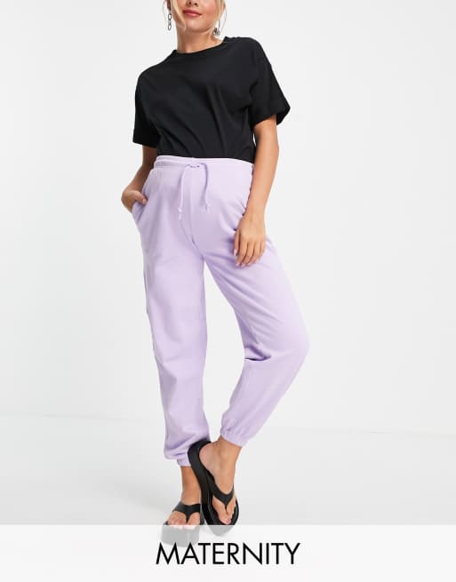 Topshop Maternity fluro oversized joggers in lilac