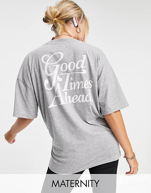 Topshop Maternity good times t-shirt in grey