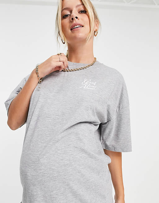  Topshop Maternity good times t-shirt in grey 