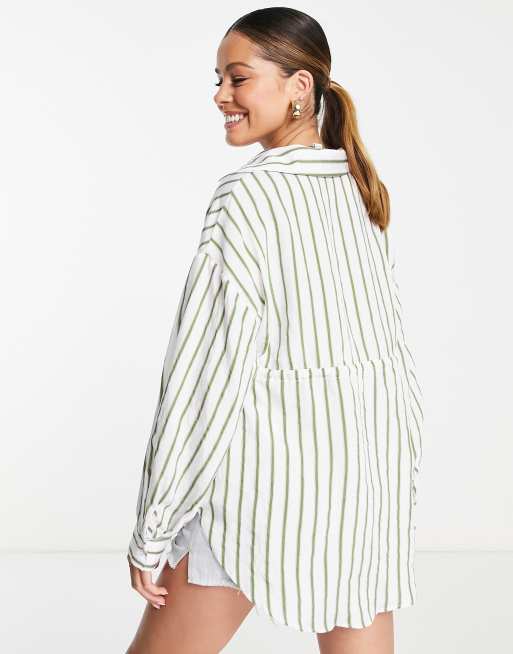 Topshop Maternity – Grönrandig skjorta med knytning i midjan, 2 av 4