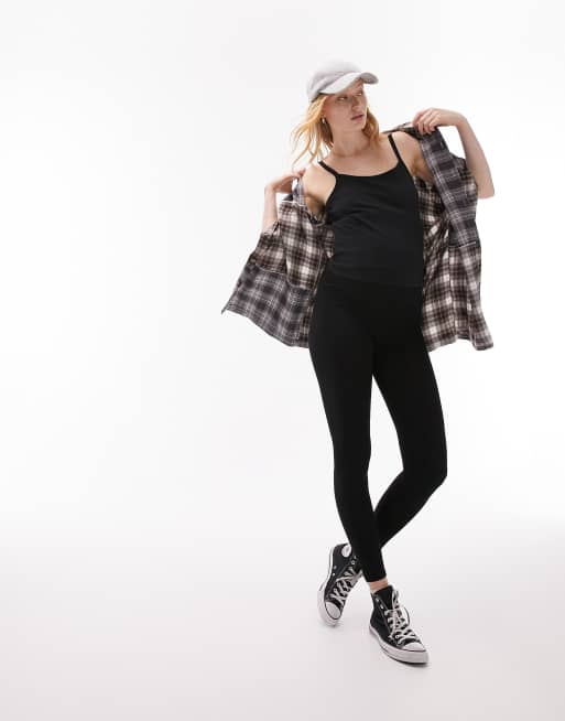 Black Plaid – Print High Waisted Leggings