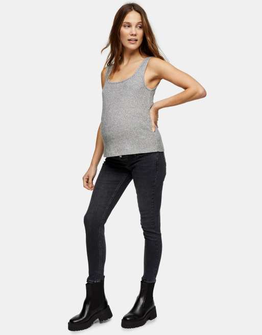 Topshop Maternity – Jamie – Czarne jeansy o obcisłym kroju zasłaniające brzuch
