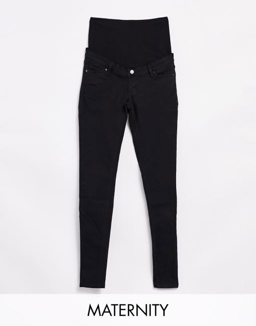 Topshop Maternity – Jamie – Czarne jeansy o obcisłym kroju zasłaniającym brzuch
