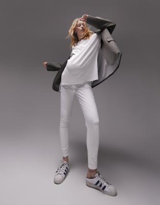 Topshop Maternity Topshop Maternity Jamie high rise overbump jeans in white