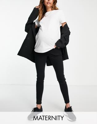 Topshop Maternity over bump Jamie jeans in black - ASOS Price Checker