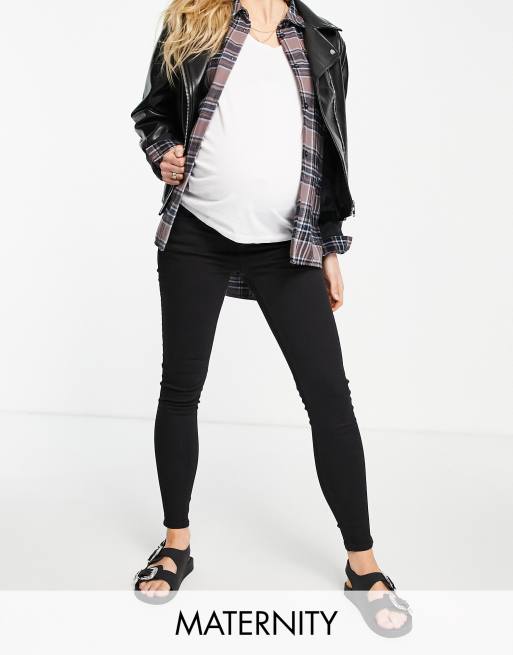 Topshop Maternity - Jamie - Sorte jeans med linning under maven