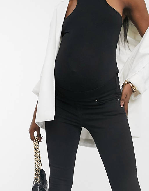 Women Topshop Maternity Jamie underbump skinny jeans in black 