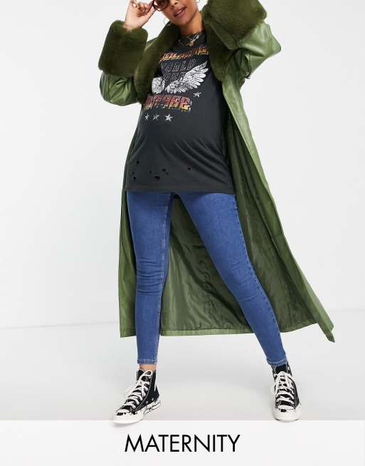 Maternity Joni Jeans in Mittelblau mit Unterbauchbund ASOS