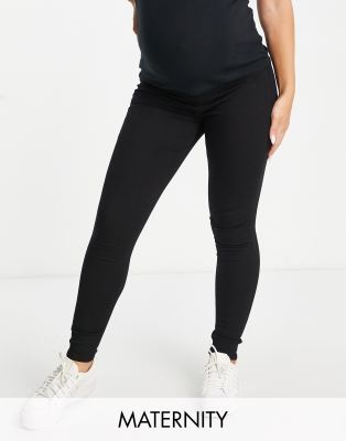 Topshop Maternity - Joni - Jeans in Schwarz mit Unterbauchbund