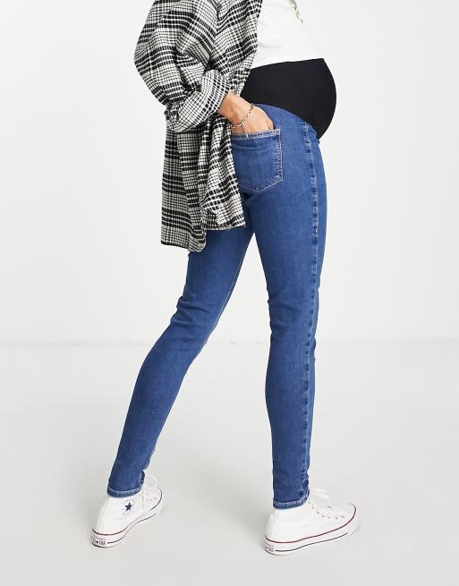 ASOS DESIGN Maternity ultimate skinny jean with over bump in blue