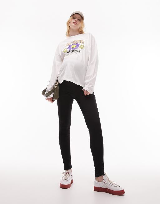 Topshop Maternity – Joni – Svarta jeans med band över magen, 4 av 5