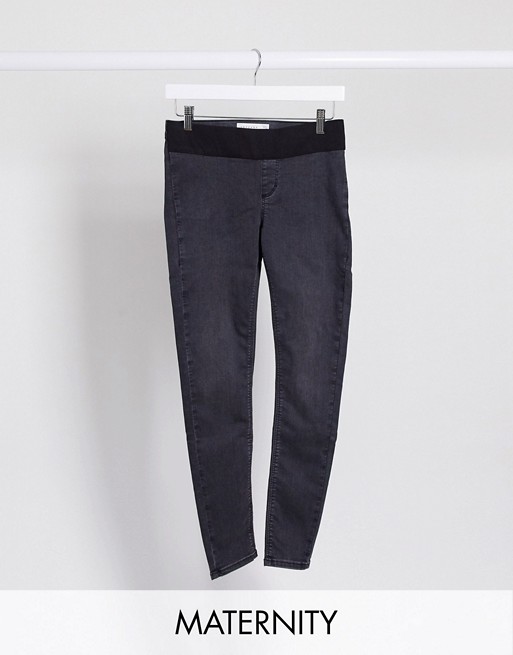 Topshop Maternity Joni underbump jeans in washed black