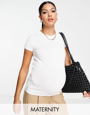 Topshop Maternity longline everyday tee in white