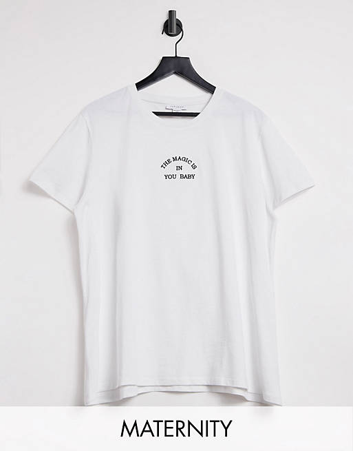 Topshop Maternity 'magic' t-shirt in white