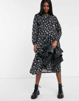 topshop floral smock dress