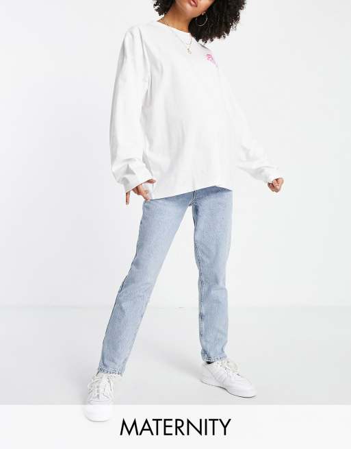 Topshop Maternity Mom over bump jeans in bleach