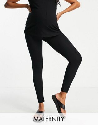 Topshop Maternity over bump ankle legging in black
