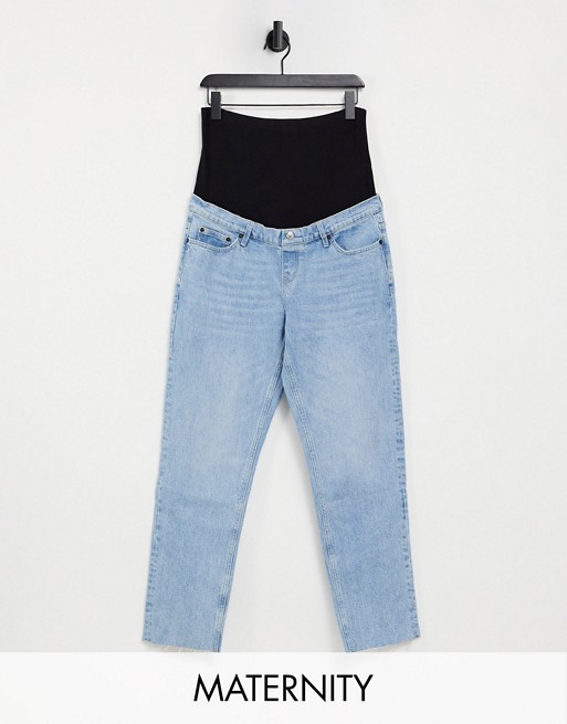 Topshop Maternity over bump bleach Straight jeans
