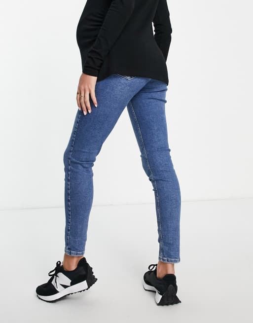 Topshop Maternity Joni over bump jeans in mid blue