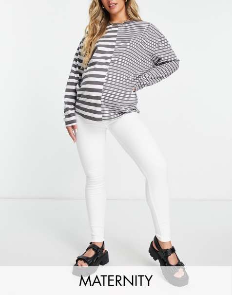 Topshop Maternity over bump Joni jeans in white - view 1