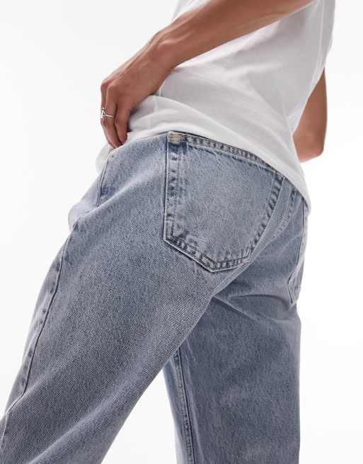 Topshop Maternity overbump comfort stretch Mom jeans in bleach