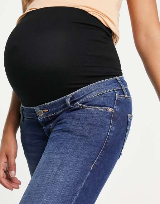 negativ Centrum Alfabet Topshop Maternity overbump Leigh jeans in indigo | ASOS