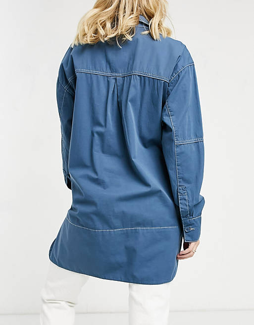  Shirts & Blouses/Topshop Maternity oversized denim shirt in blue 