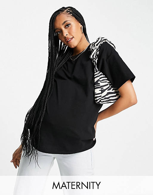Topshop Maternity slim fit t-shirt in black