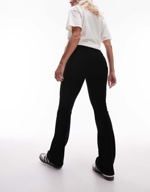 Topshop Maternity stretchy velvet cord flare trouser in black, 2 of 5