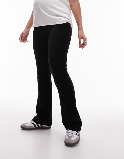 Topshop Maternity stretchy velvet cord flare trouser in black, 4 of 5