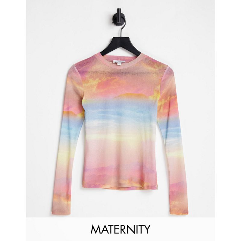 Donna axPQl Topshop Maternity - Sunset - Top in rete multicolore