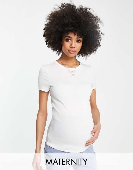 Topshop Maternity – T-Shirt für jeden Tag in Weiß