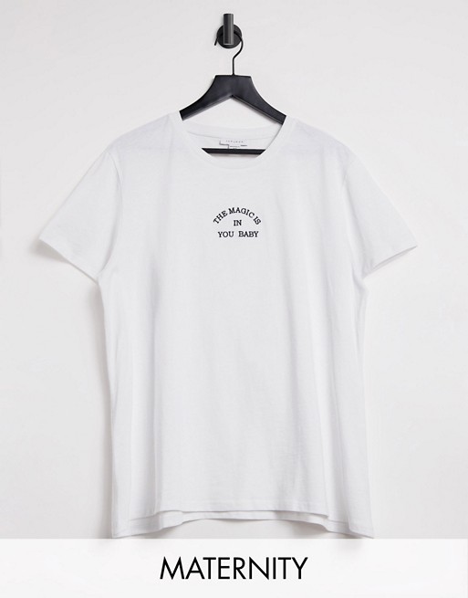 Topshop Maternity 'the magic is in you' t-shirt in white