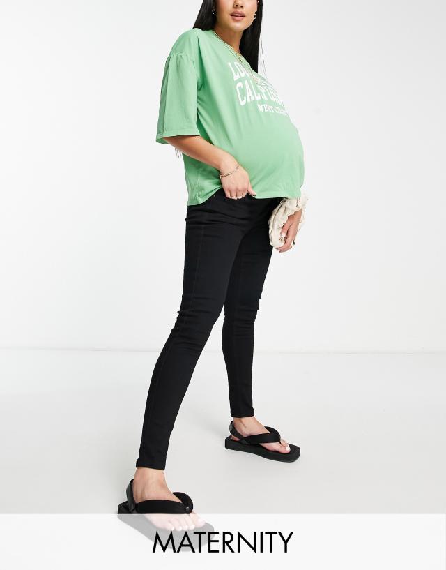 Topshop Maternity under bump Jamie jeans in black