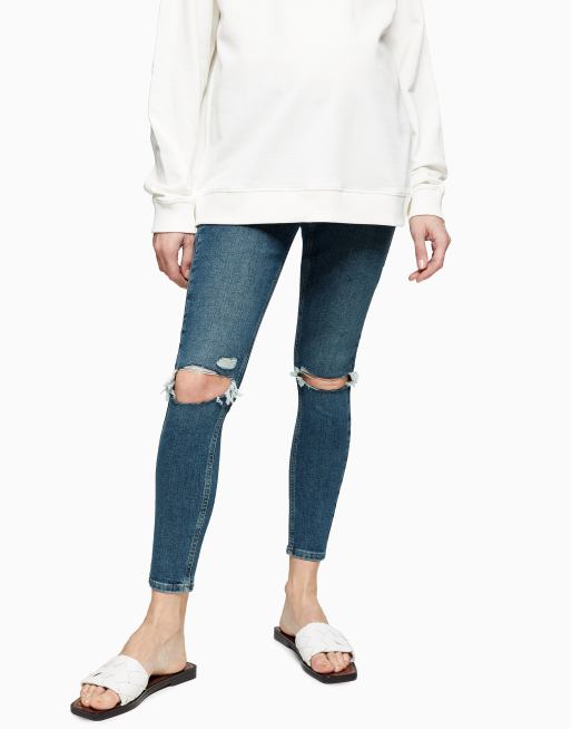 Topshop Maternity under bump Jamie jeans in blue
