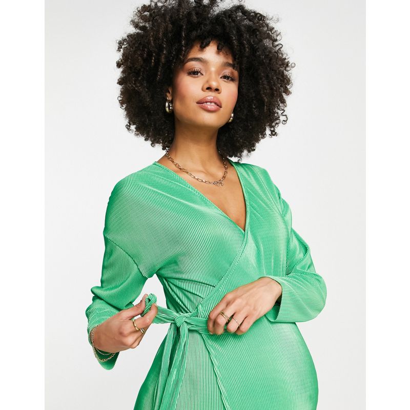 Donna G6lLg Topshop Maternity - Vestito a portafoglio plissé verde