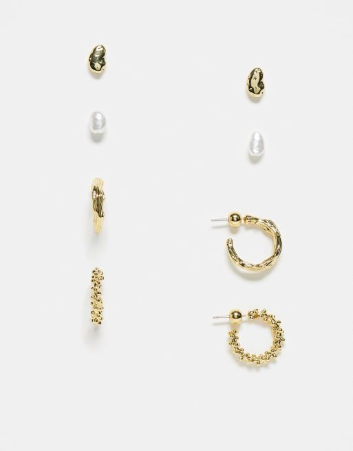 Pearl hoop deals earrings topshop