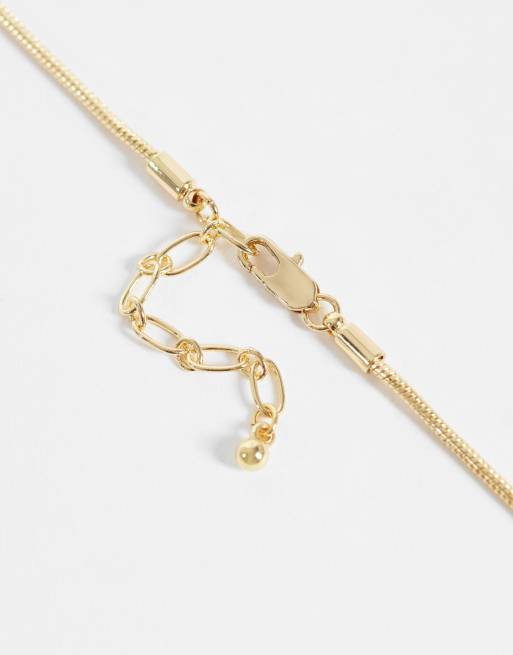Topshop Matilda teardrop pendant necklace in gold, 3 of 4