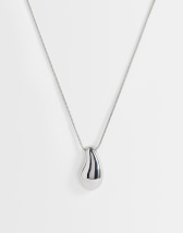 Topshop Matilda teardrop pendant necklace in silver