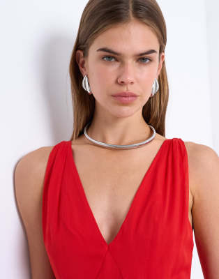 Topshop - Matty - Silberfarbene Halskette aus wasserfestem Edelstahl