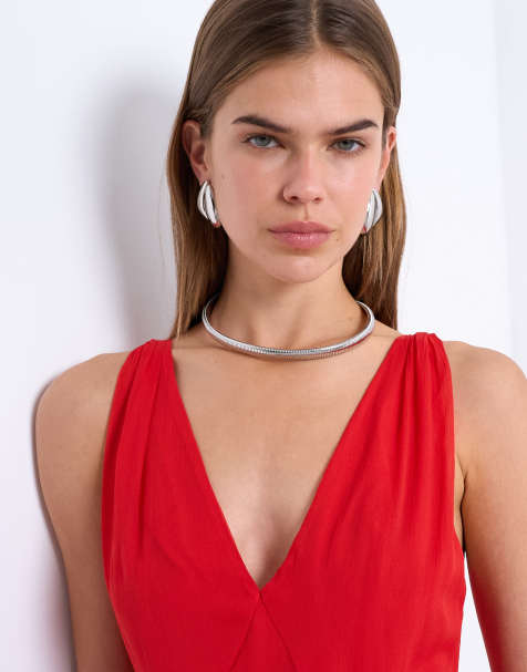 Topshop Matty waterproof stainless steel necklace in silver - view 1