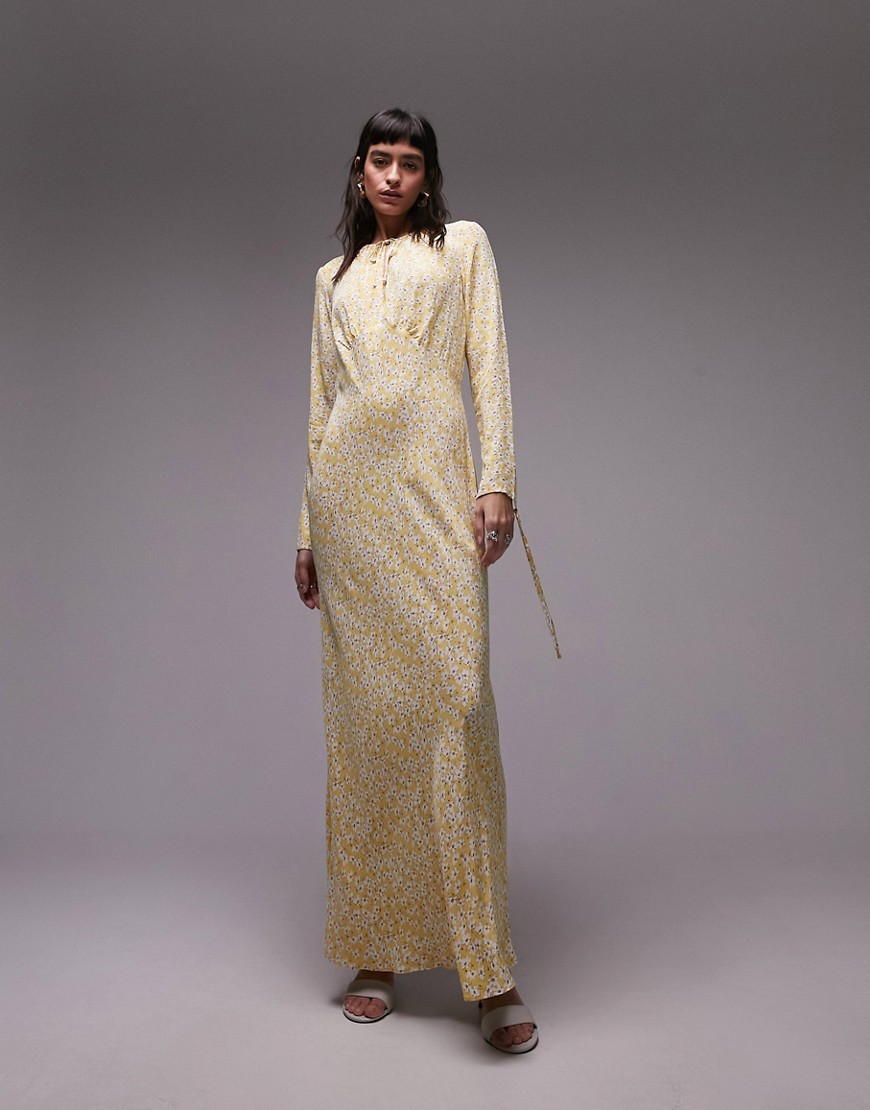 Topshop maxi dress in yellow floral print