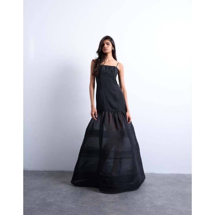 topshop black maxi dress YVETTE LONG SLEEVE OFF SHOULDER MINI DRESS – BLACK + MOON main image 1