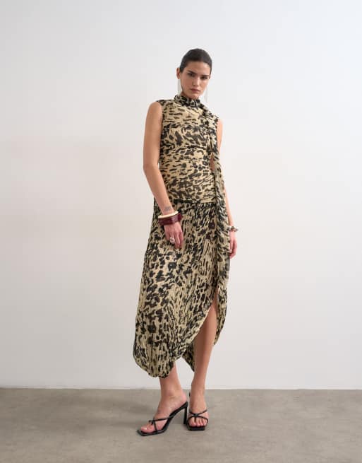 Lascana Maxi-jurk met dierenprint, luchtige zomerjurk met slits vind je
