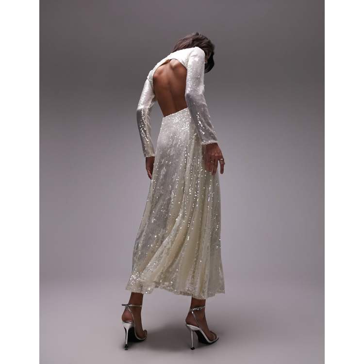 Topshop white sequin dress online